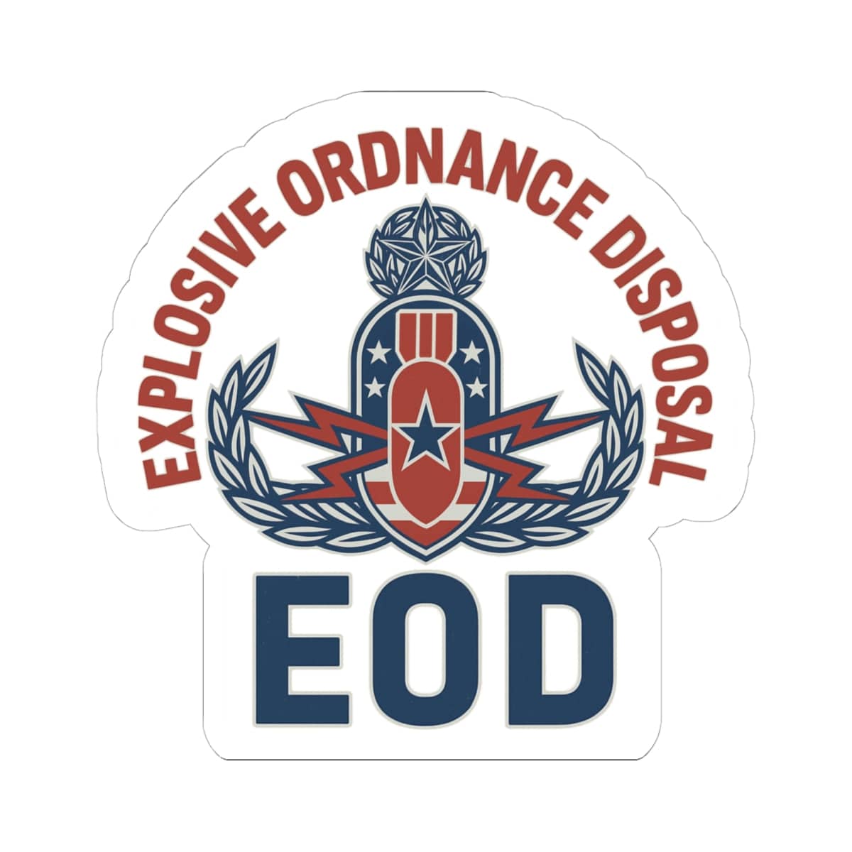 K-Factor Supply Co Red White and Boom Sticker 6" × 6"