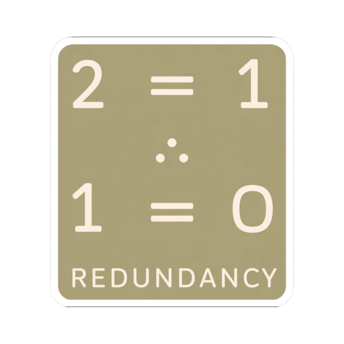 K-Factor Supply Co Redundancy (FDE) Sticker 2" × 2" / White