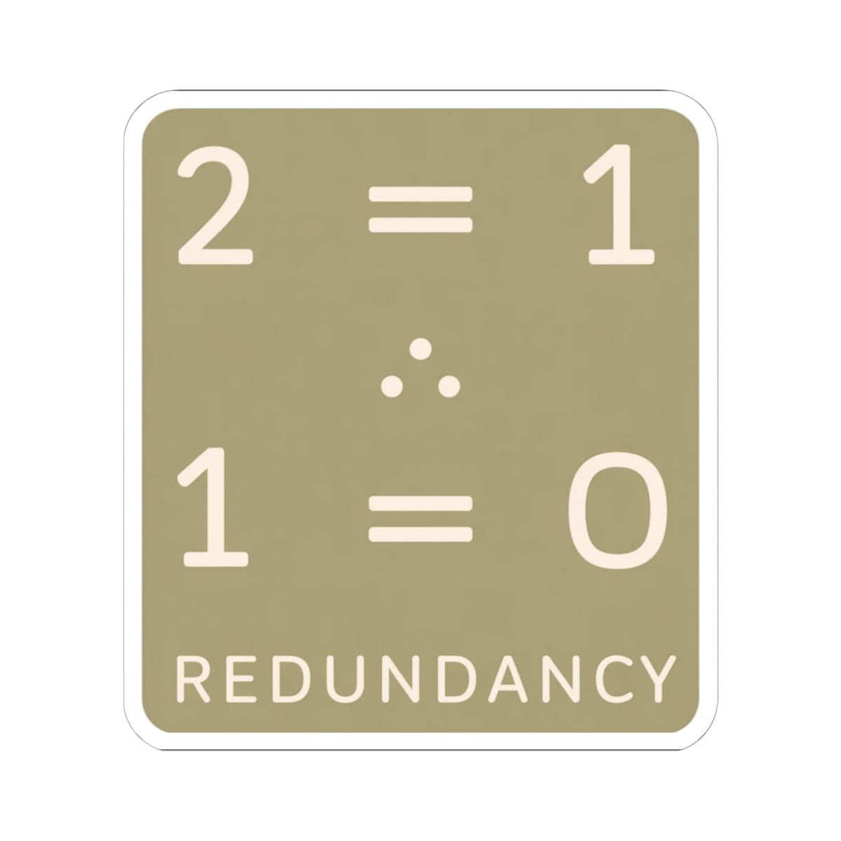 K-Factor Supply Co Redundancy (FDE) Sticker 6" × 6" / White