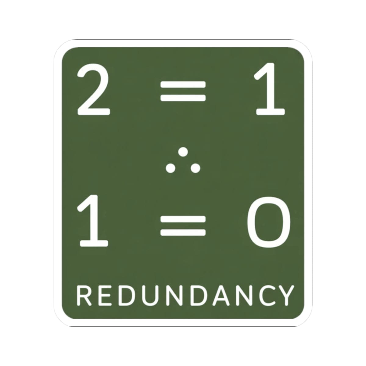 K-Factor Supply Co Redundancy (Military Green) Sticker 2" × 2"