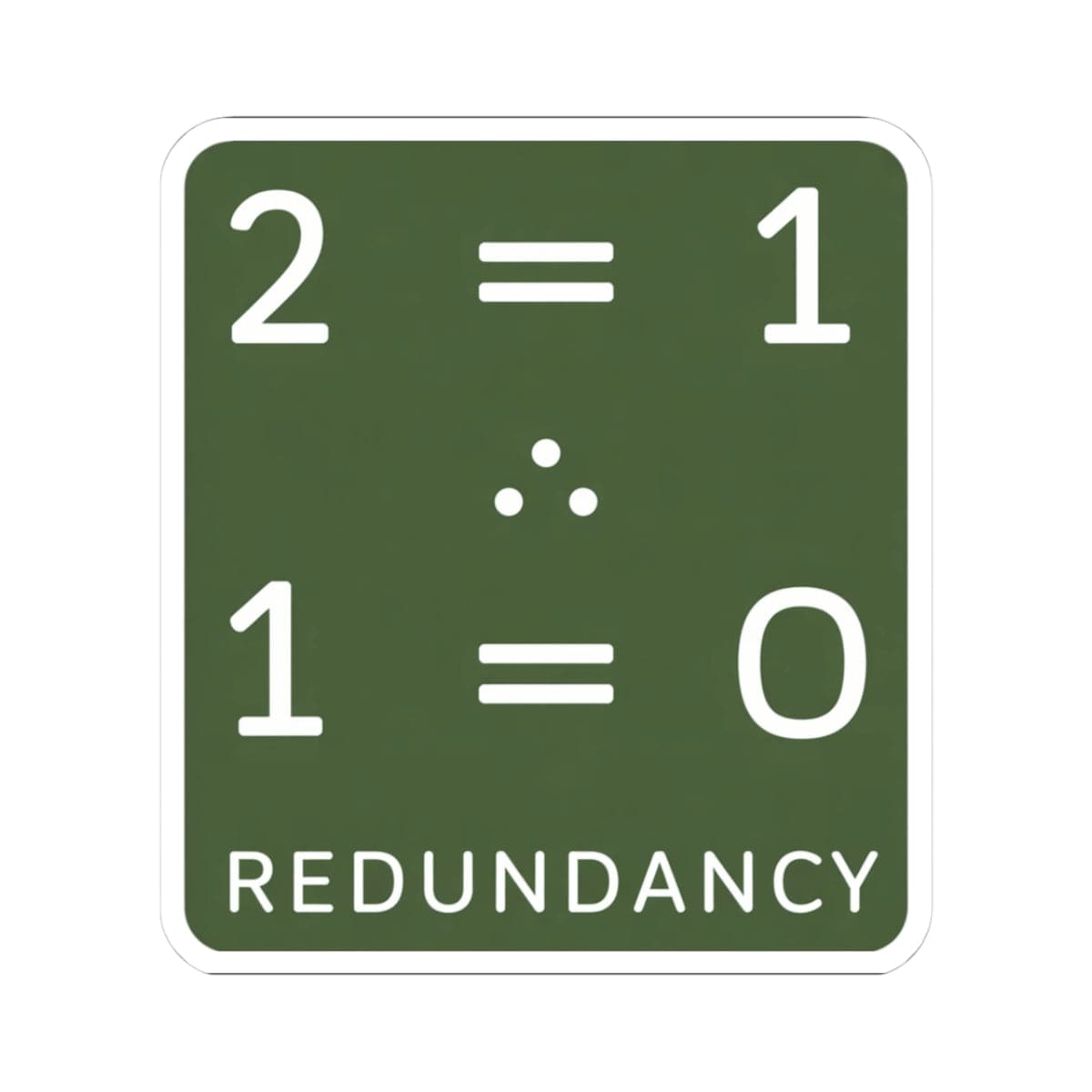 K-Factor Supply Co Redundancy (Military Green) Sticker 3" × 3"