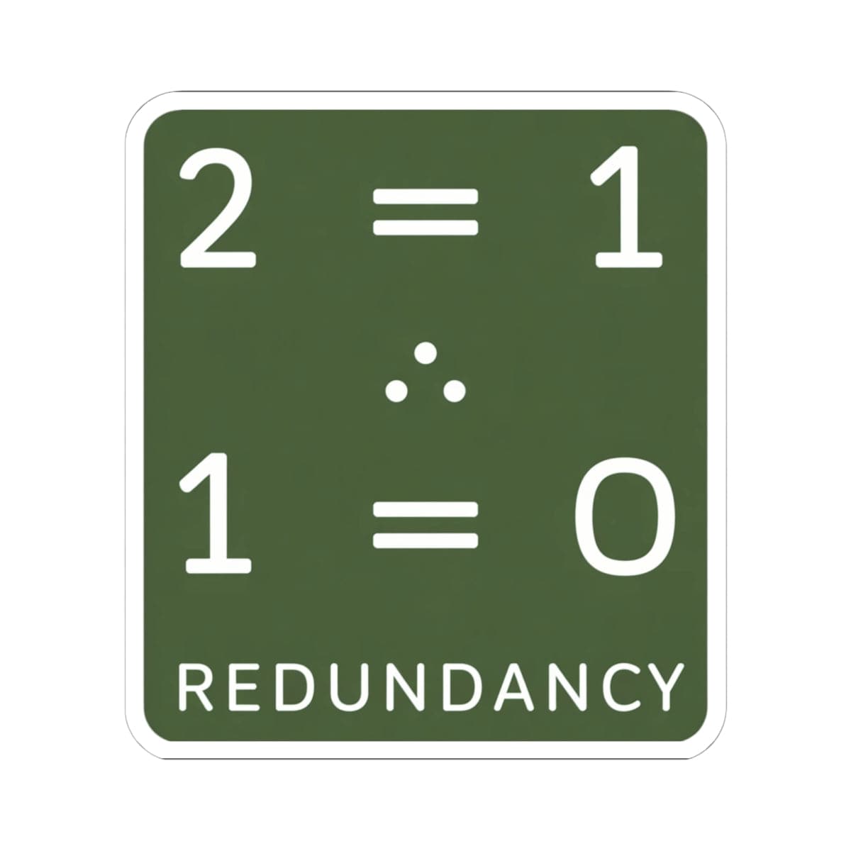 K-Factor Supply Co Redundancy (Military Green) Sticker 6" × 6"