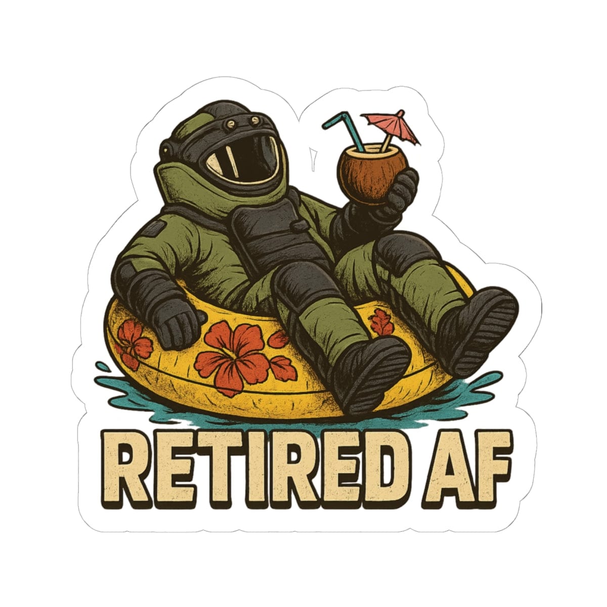 K-Factor Supply Co Retired AF Sticker 6" × 6"