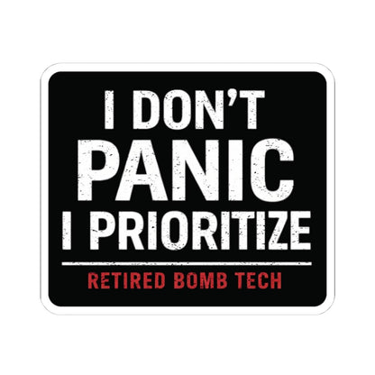 K-Factor Supply Co Retired Bomb Tech - Panic Sticker 4" × 4"