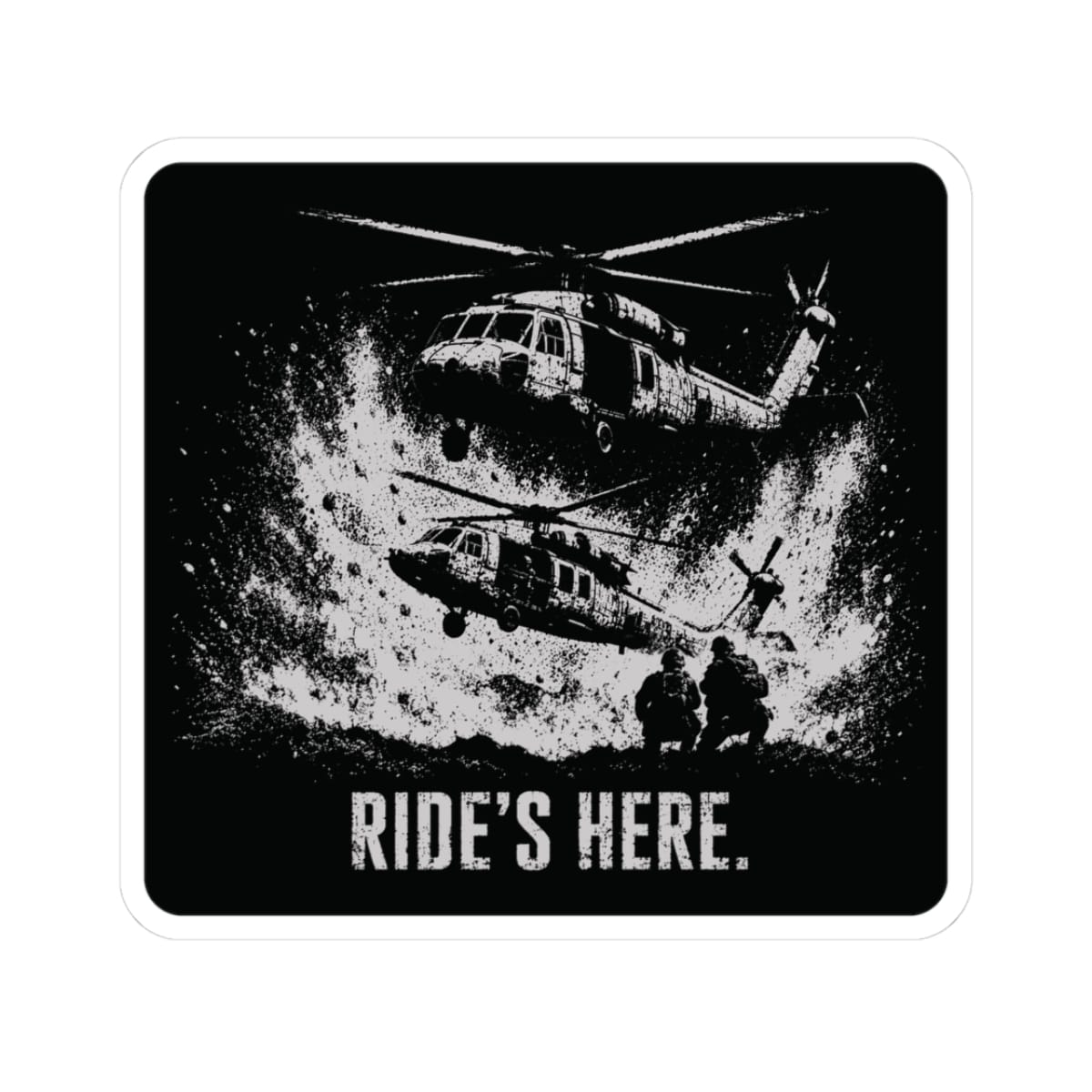 K-Factor Supply Co Ride's Here - Blackhawk Sticker 3" × 3"