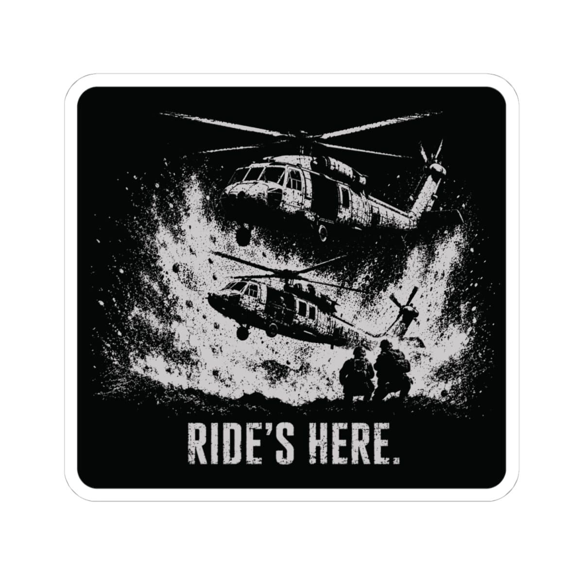 K-Factor Supply Co Ride's Here - Blackhawk Sticker 4" × 4"