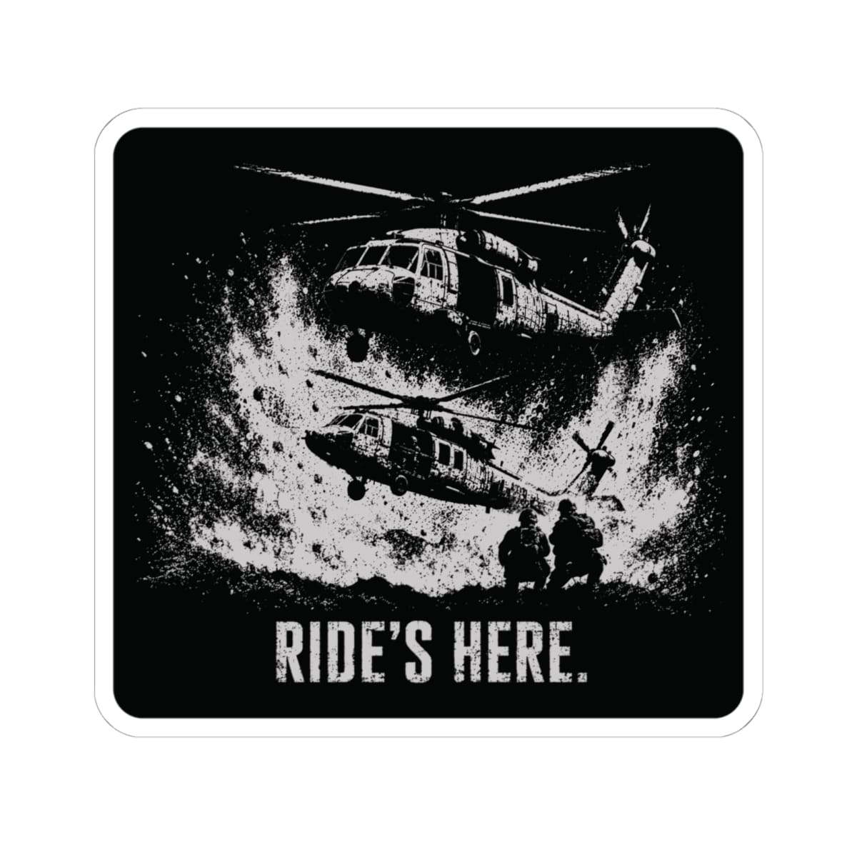 K-Factor Supply Co Ride's Here - Blackhawk Sticker 6" × 6"
