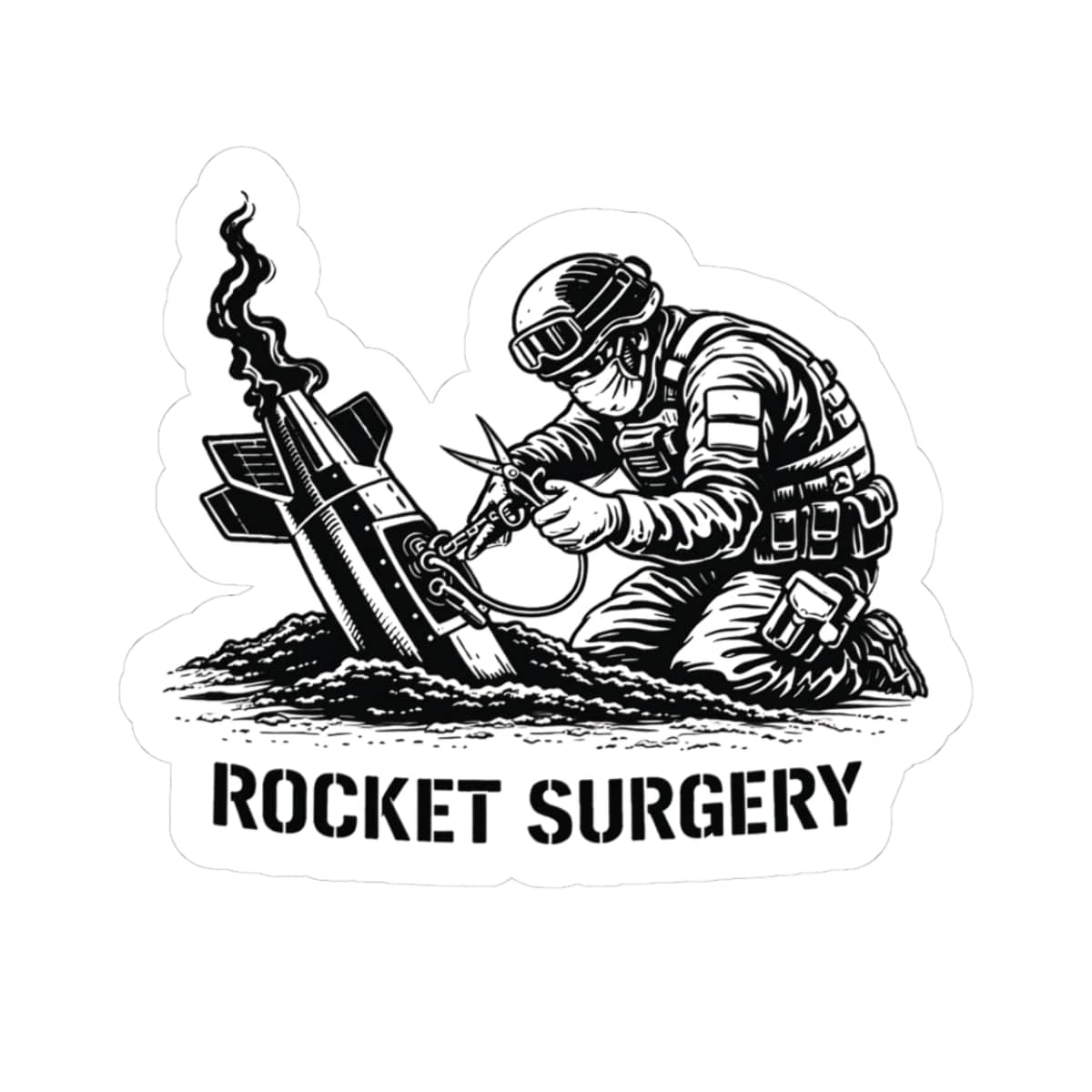 K-Factor Supply Co Rocket Surgery Sticker 3" × 3"