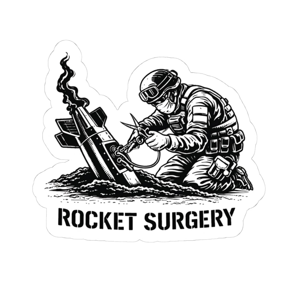 K-Factor Supply Co Rocket Surgery Sticker 4" × 4"