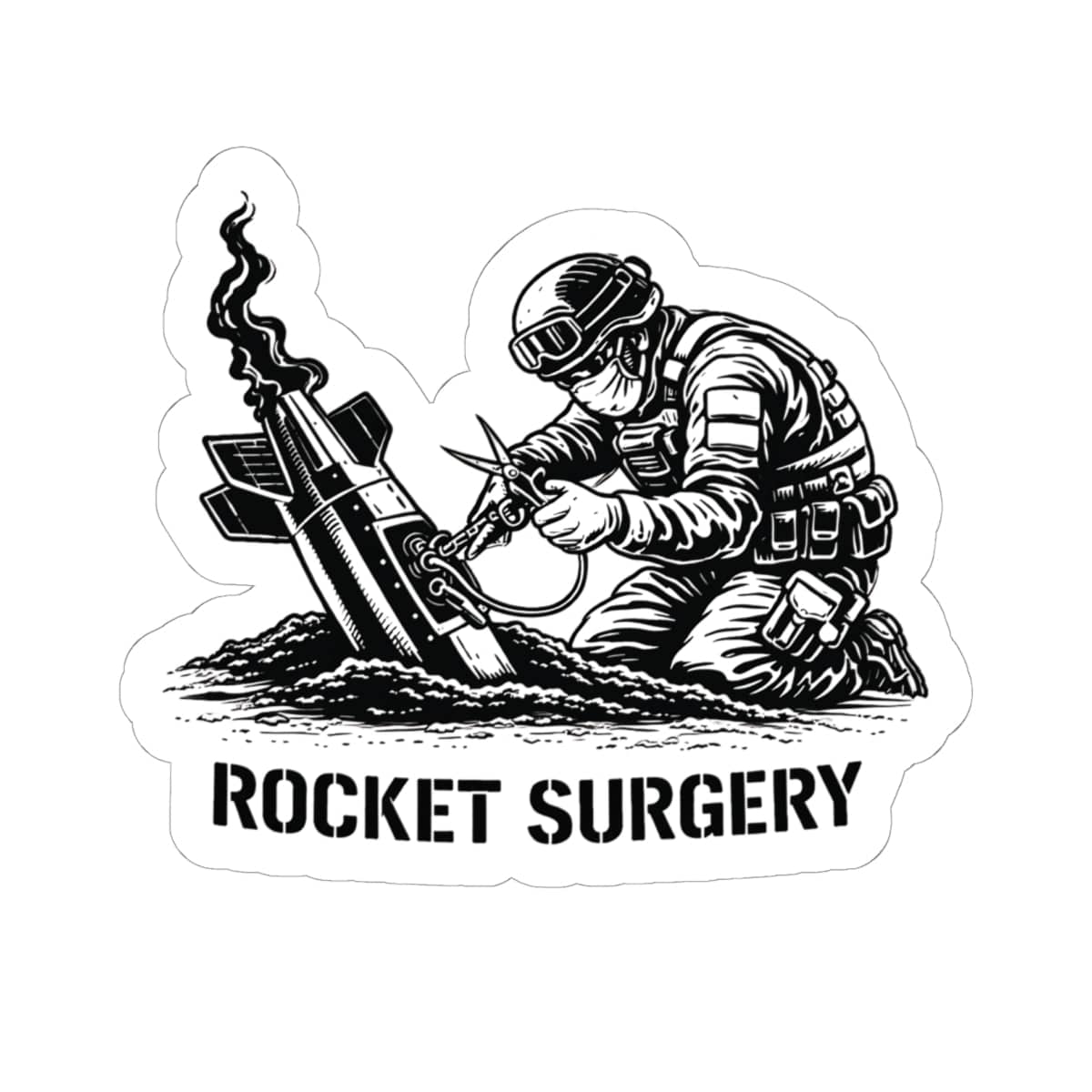 K-Factor Supply Co Rocket Surgery Sticker 6" × 6"