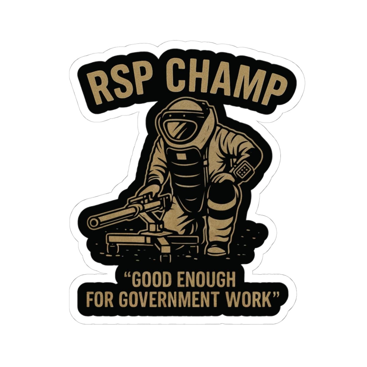 K-Factor Supply Co RSP Champ (Tan) Sticker 4" × 4"