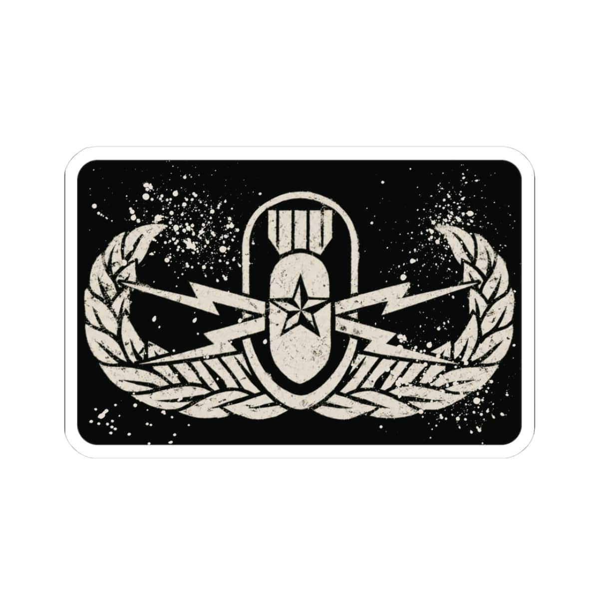 K-Factor Supply Co Senior Crab Stencil Sticker 3" × 3" / White