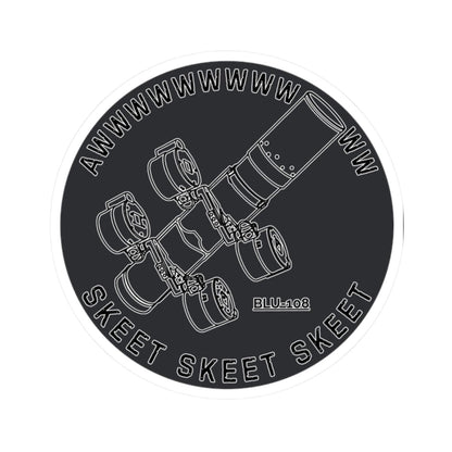 K-Factor Supply Co Skeet Skeet Skeet (Black) Sticker 2" × 2" / White