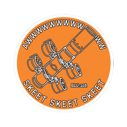 K-Factor Supply Co Skeet Skeet Skeet (Orange) Sticker 3" × 3"