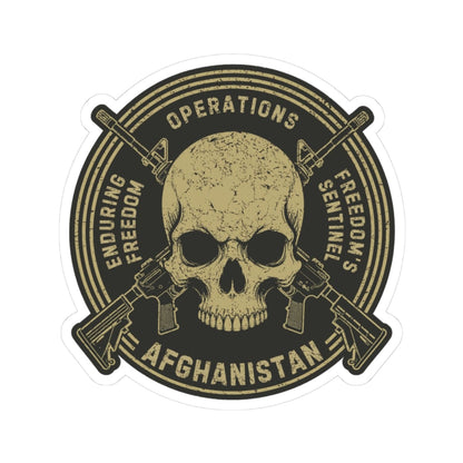 K-Factor Supply Co Skull & Carbines Icon - (OEF/OFS) Sticker 3" × 3" / White