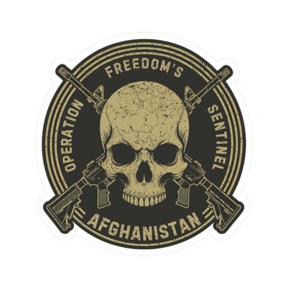 K-Factor Supply Co Skull & Carbines Icon -OFS Sticker 2" × 2" / White