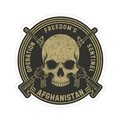K-Factor Supply Co Skull & Carbines Icon -OFS Sticker 6" × 6" / White