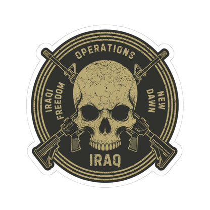 K-Factor Supply Co Skull & Carbines Icon - OIF/OND Sticker 4" × 4"