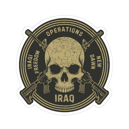 K-Factor Supply Co Skull & Carbines Icon - OIF/OND Sticker 6" × 6"