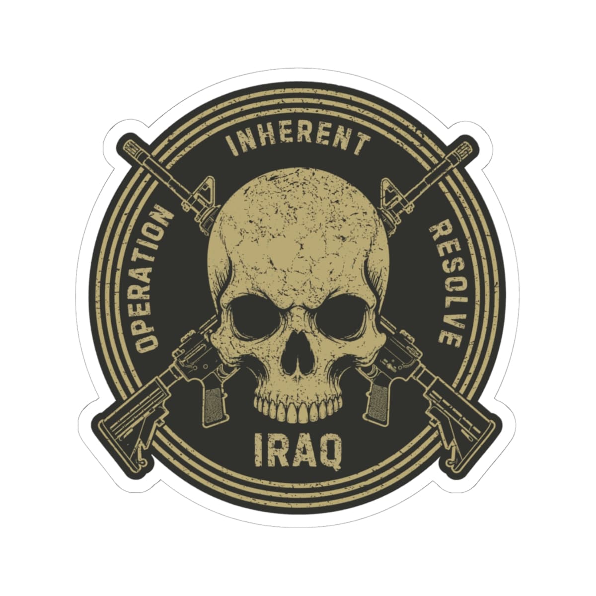 K-Factor Supply Co Skull & Carbines Icon - (OIR/Iraq) Sticker 6" × 6"