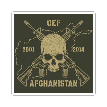 K-Factor Supply Co Skull & Carbines - OEF Sticker 6" × 6" / White