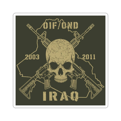 K-Factor Supply Co Skull & Carbines - OIF/OND Sticker 6" × 6" / White