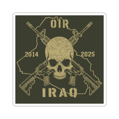 K-Factor Supply Co Skull & Carbines - OIR (Iraq) Sticker 2" × 2" / White