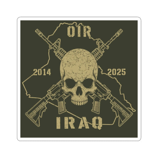 K-Factor Supply Co Skull & Carbines - OIR (Iraq) Sticker 2" × 2" / White