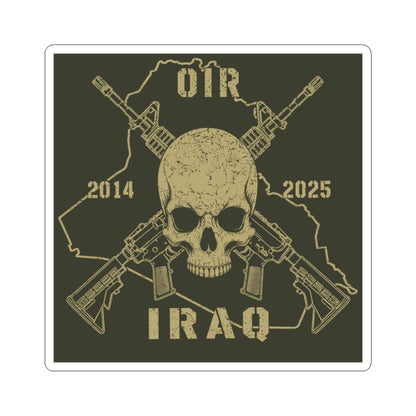 K-Factor Supply Co Skull & Carbines - OIR (Iraq) Sticker 3" × 3" / White