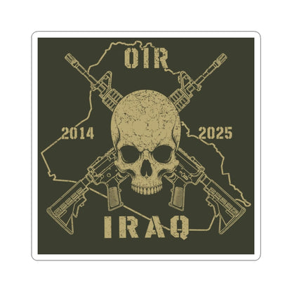 K-Factor Supply Co Skull & Carbines - OIR (Iraq) Sticker 4" × 4" / White