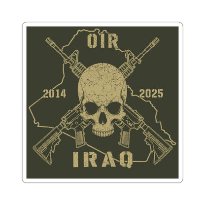 K-Factor Supply Co Skull & Carbines - OIR (Iraq) Sticker 6" × 6" / White