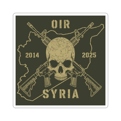 K-Factor Supply Co Skull & Carbines - OIR (Syria) Sticker 4" × 4" / White