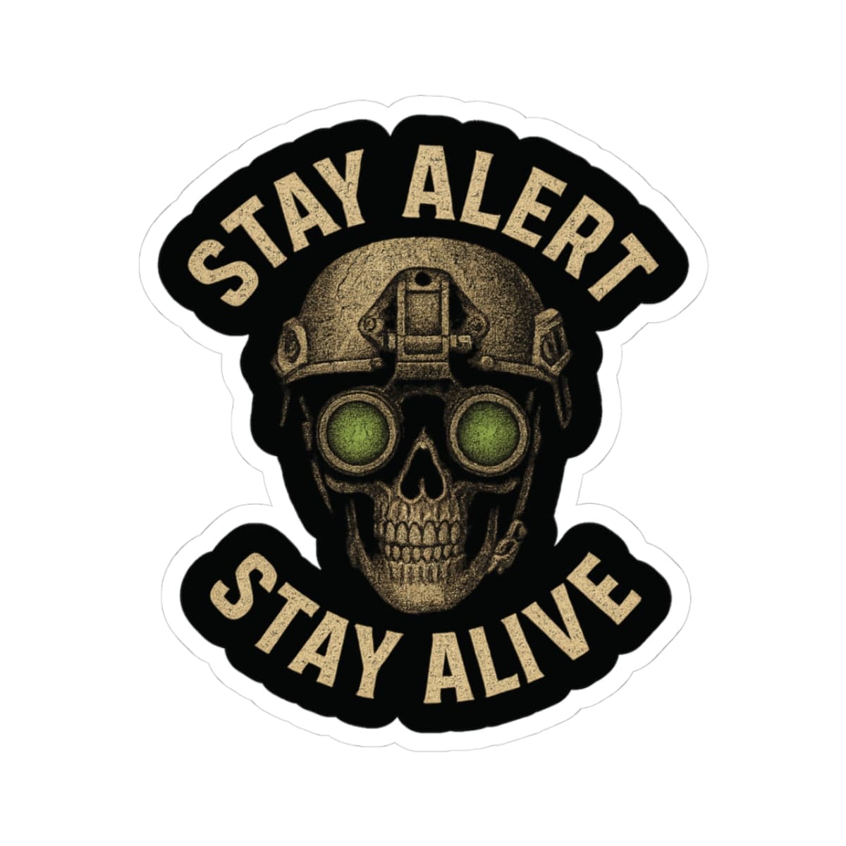 K-Factor Supply Co Stay Alert Stay Alive Sticker 3" × 3"