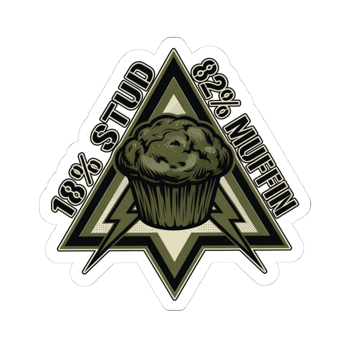K-Factor Supply Co Stud Muffin Mk 3 Sticker 4" × 4" / White