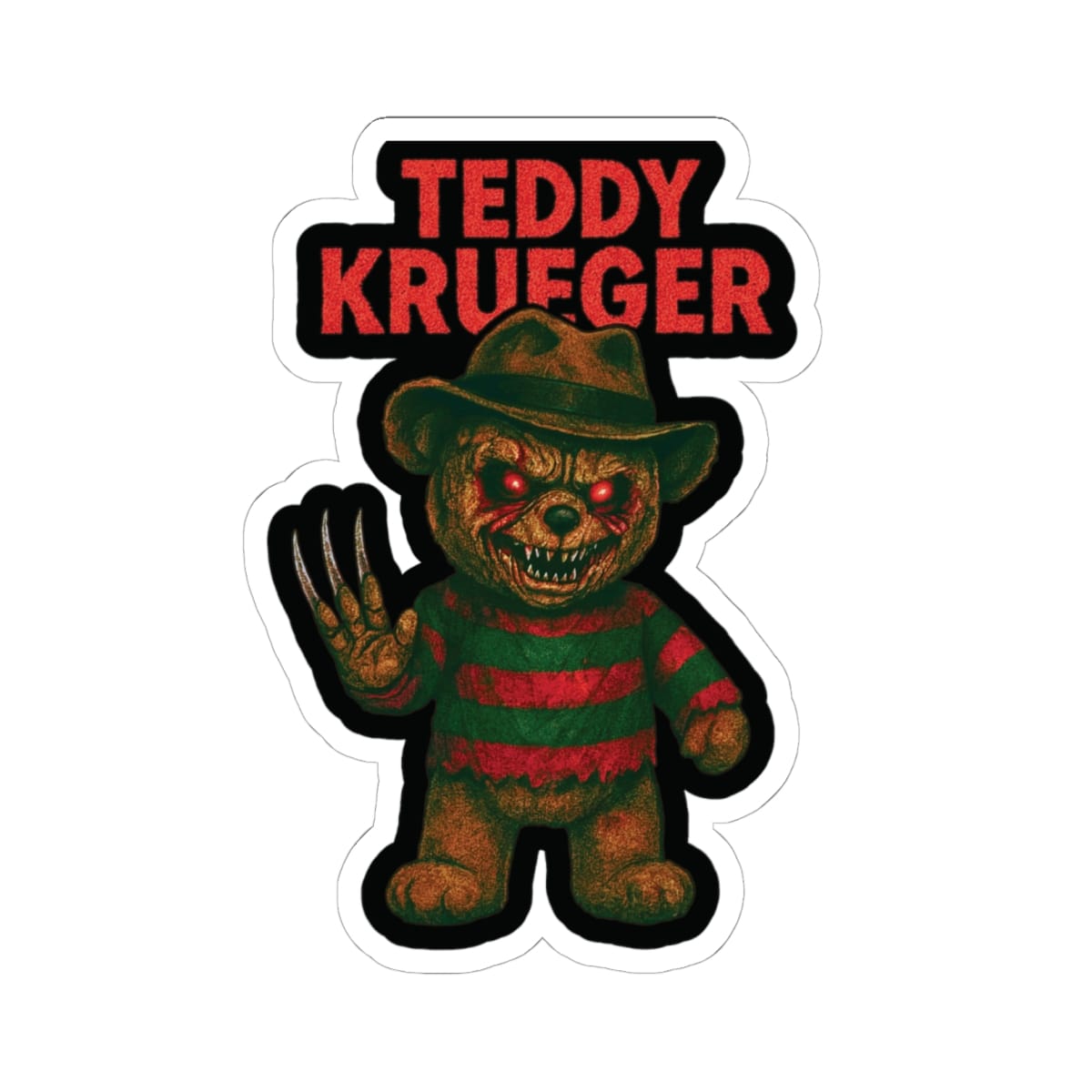 K-Factor Supply Co Teddy Krueger Sticker 6" × 6" / White