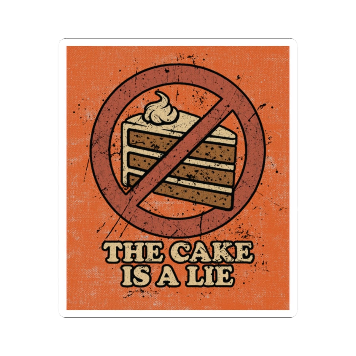 K-Factor Supply Co The Cake is a Lie Sticker 2" × 2"