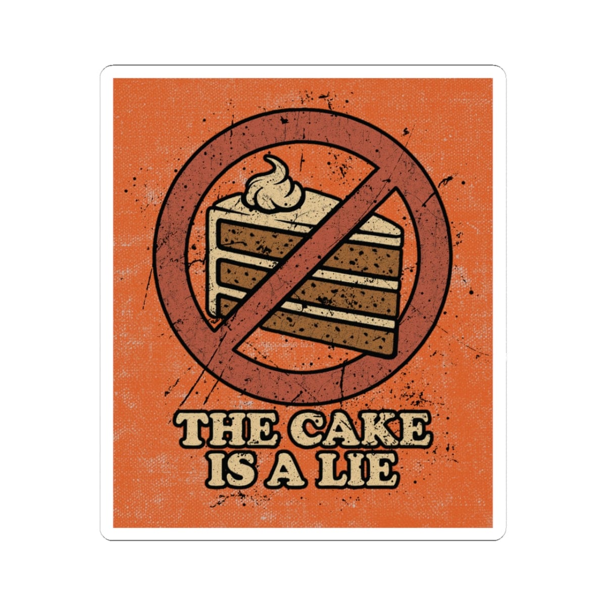 K-Factor Supply Co The Cake is a Lie Sticker 3" × 3"