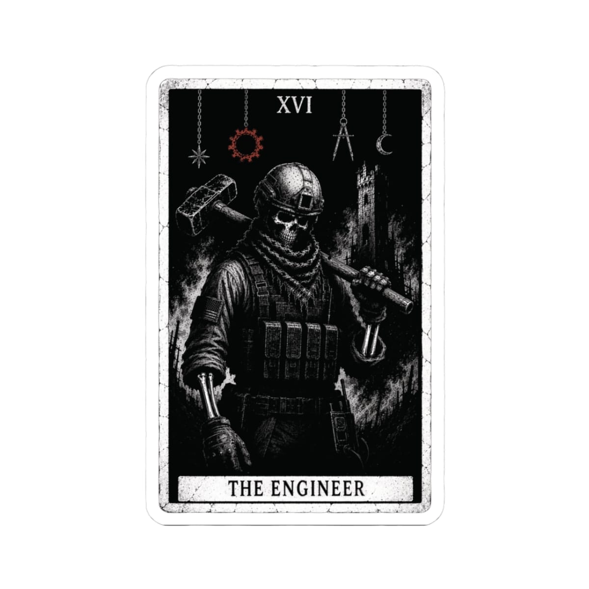 K-Factor Supply Co The Engineer Tarot Sticker 3" × 3"