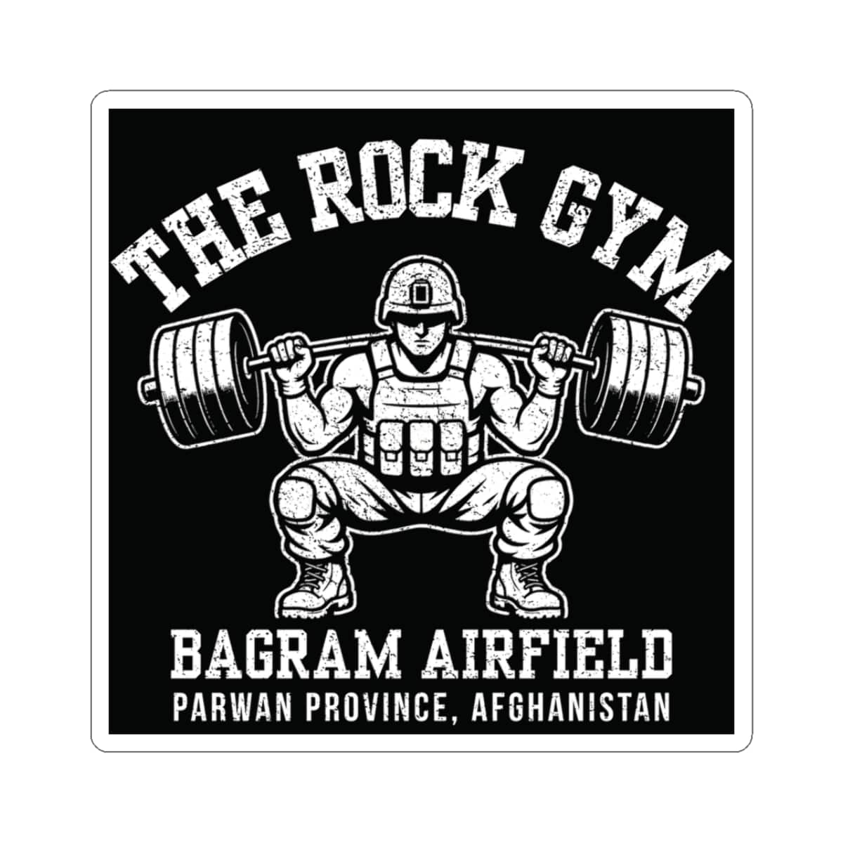K-Factor Supply Co The Rock Gym Mk 1 Sticker 3" × 3" / White