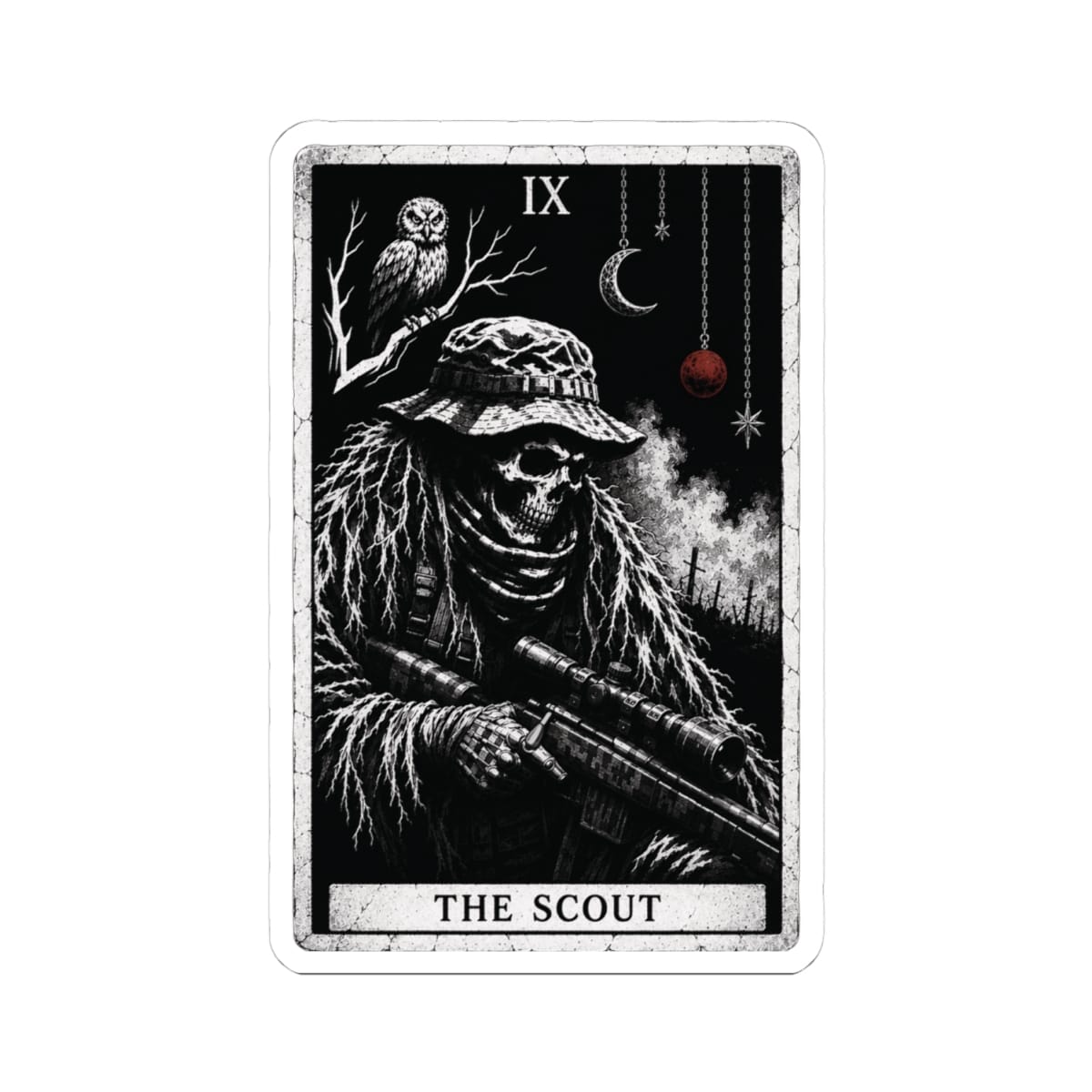 K-Factor Supply Co The Scout Tarot Sticker 4" × 4"