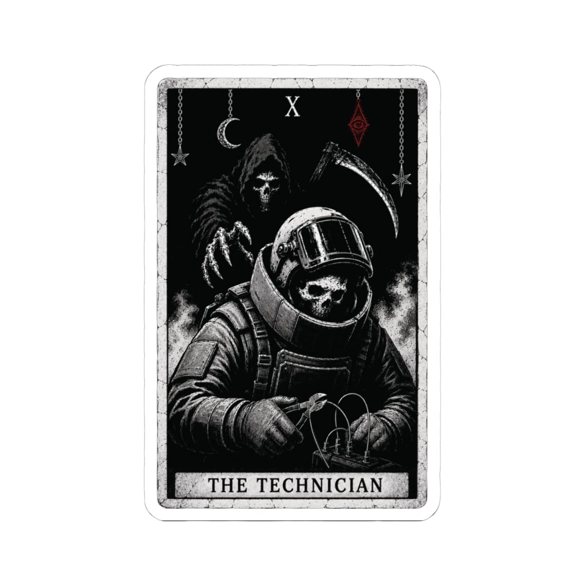 K-Factor Supply Co The Technician Tarot Sticker 4" × 4"