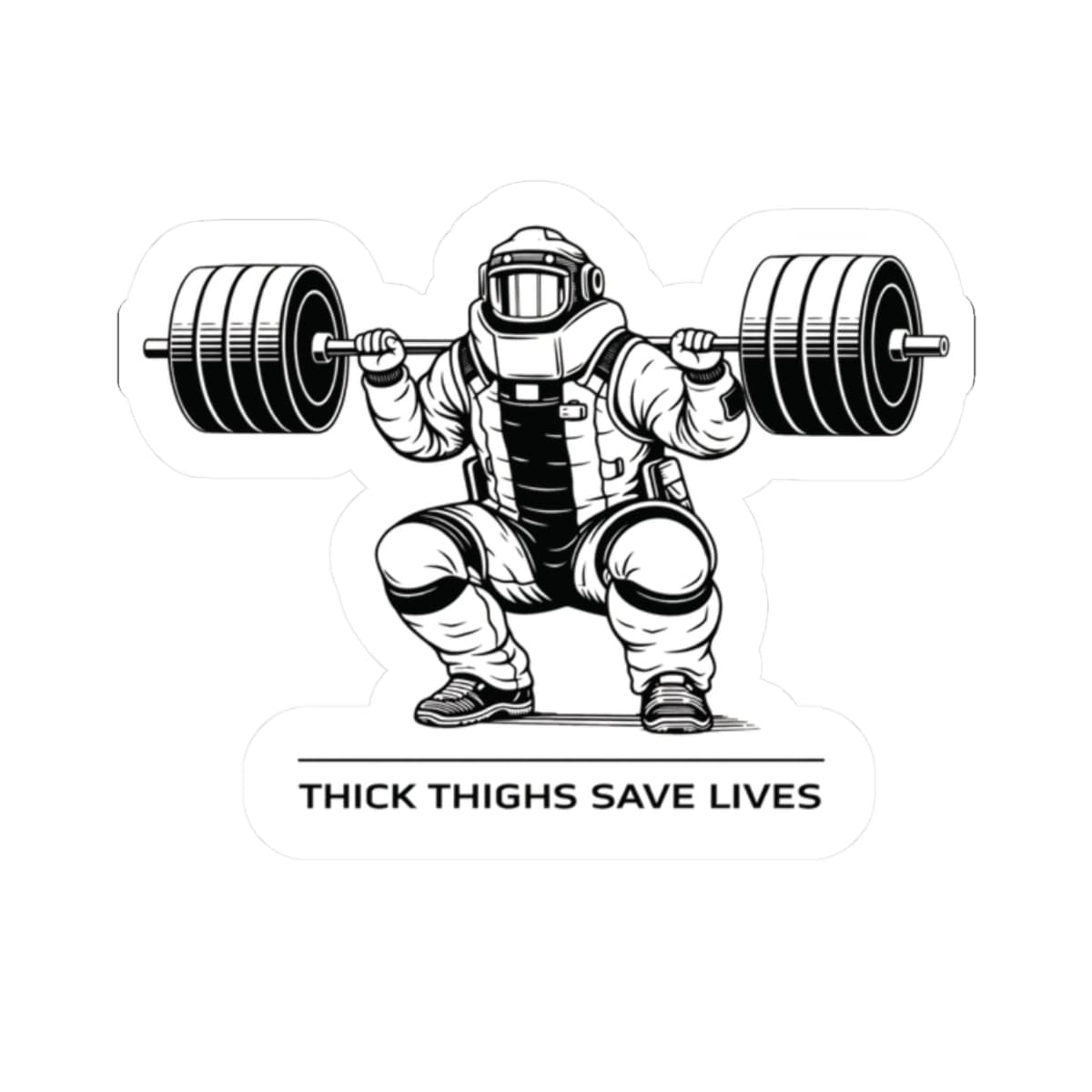 K-Factor Supply Co Thick Thighs (Technician) Sticker 2" × 2"
