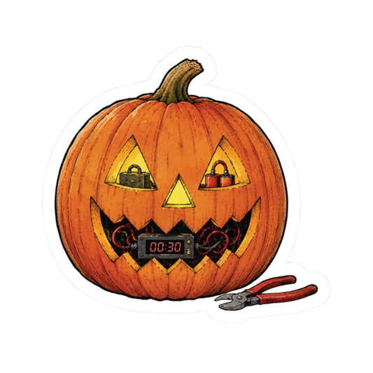 K-Factor Supply Co Trick-or-Treat Jack-o Sticker 2" × 2"
