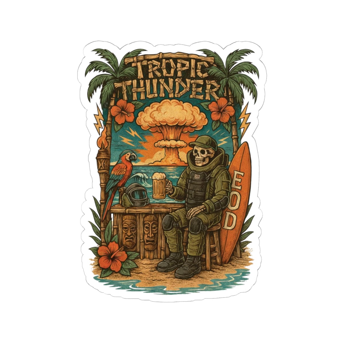 K-Factor Supply Co Tropic Thunder Sticker 6" × 6"