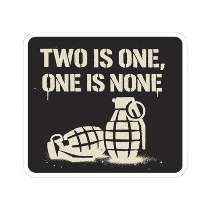 K-Factor Supply Co Two is One (Grenade) Sticker 6" × 6" / White