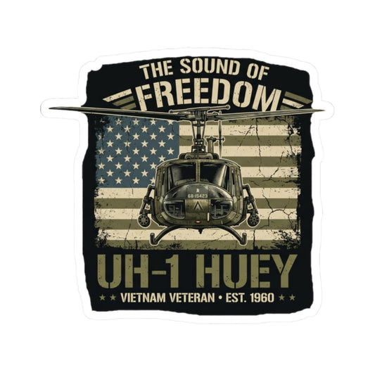 K-Factor Supply Co UH-1 Sound of Freedom Sticker 2" × 2" / White