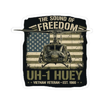 K-Factor Supply Co UH-1 Sound of Freedom Sticker 3" × 3" / White