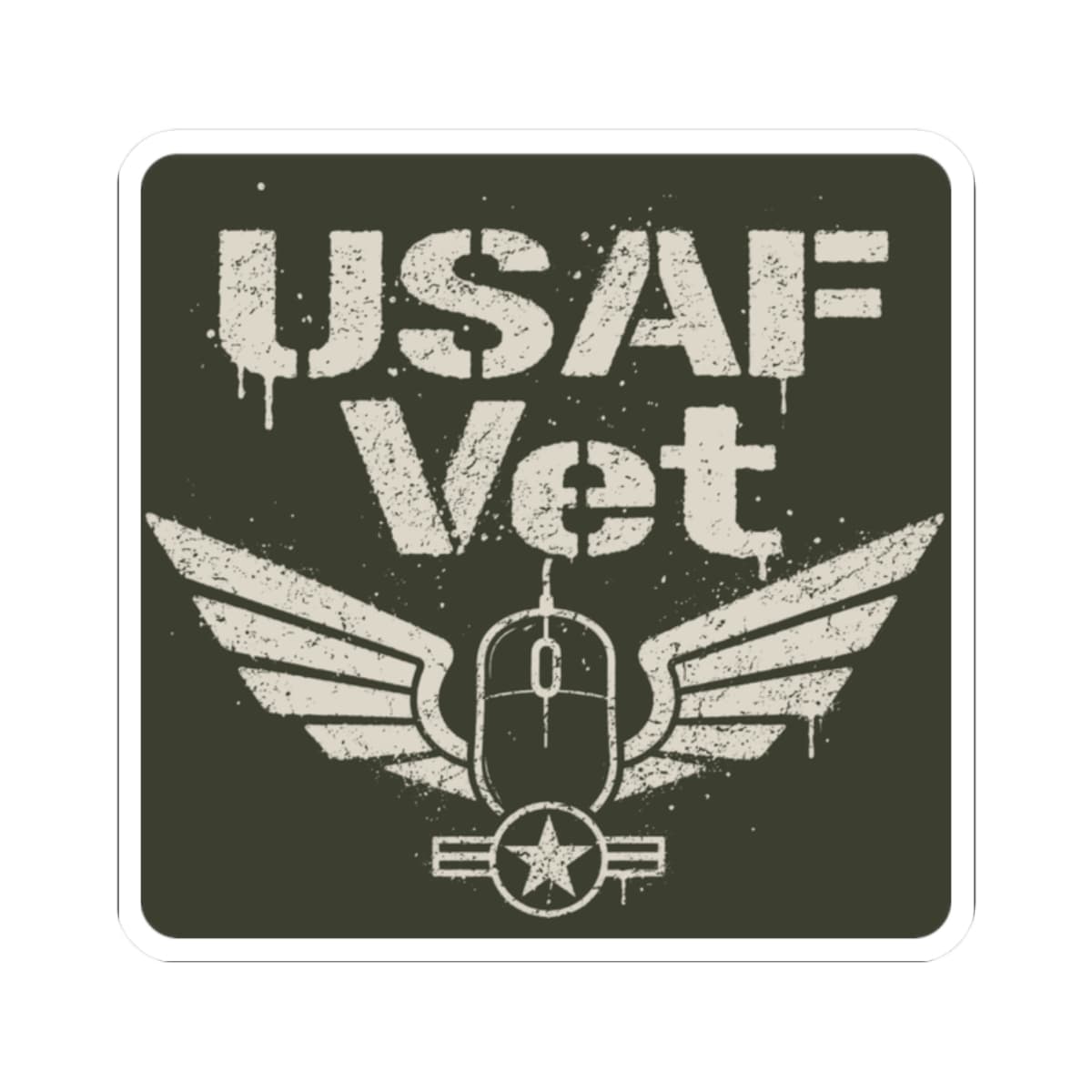 K-Factor Supply Co USAF Vet Mk 2 Sticker 2" × 2"
