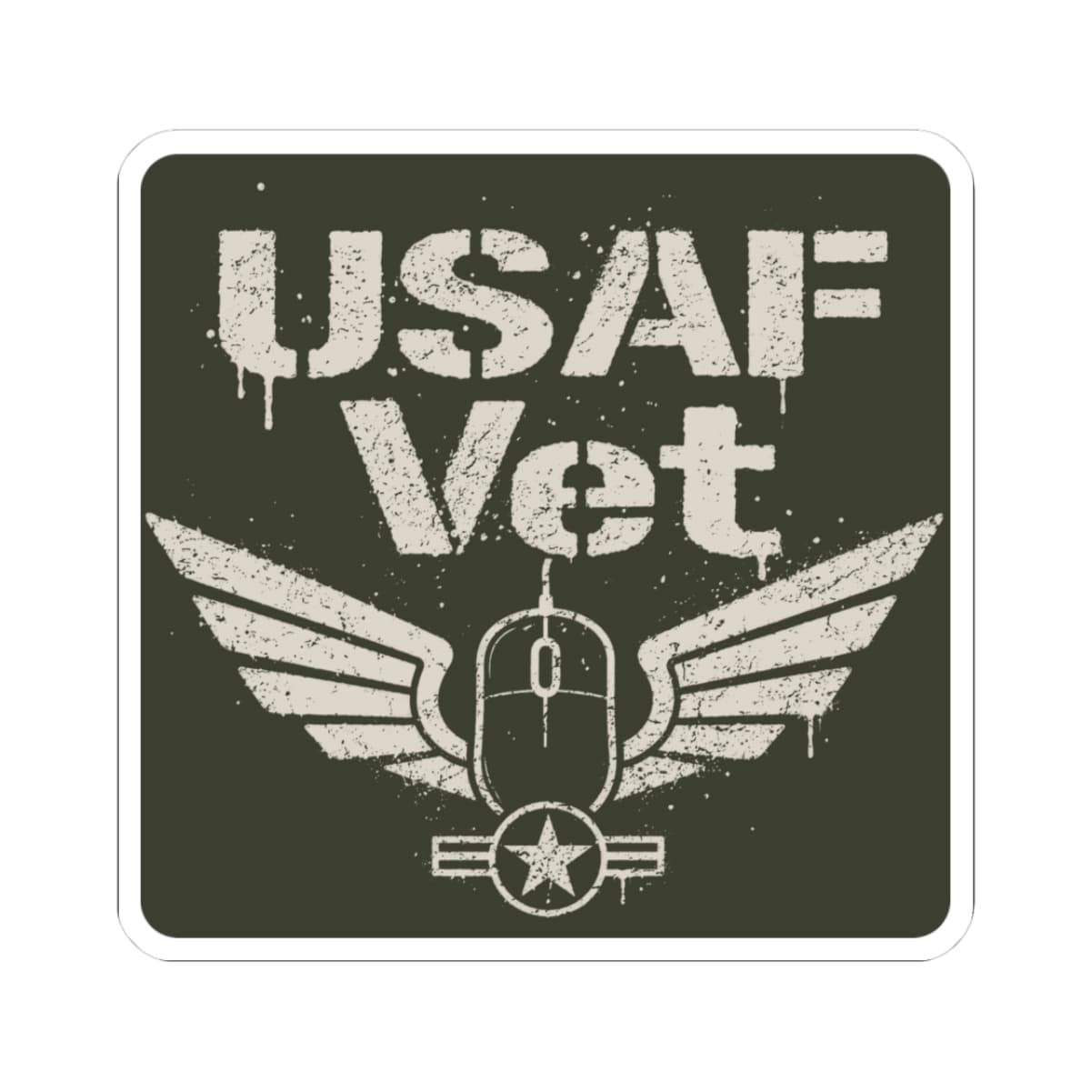 K-Factor Supply Co USAF Vet Mk 2 Sticker 3" × 3"