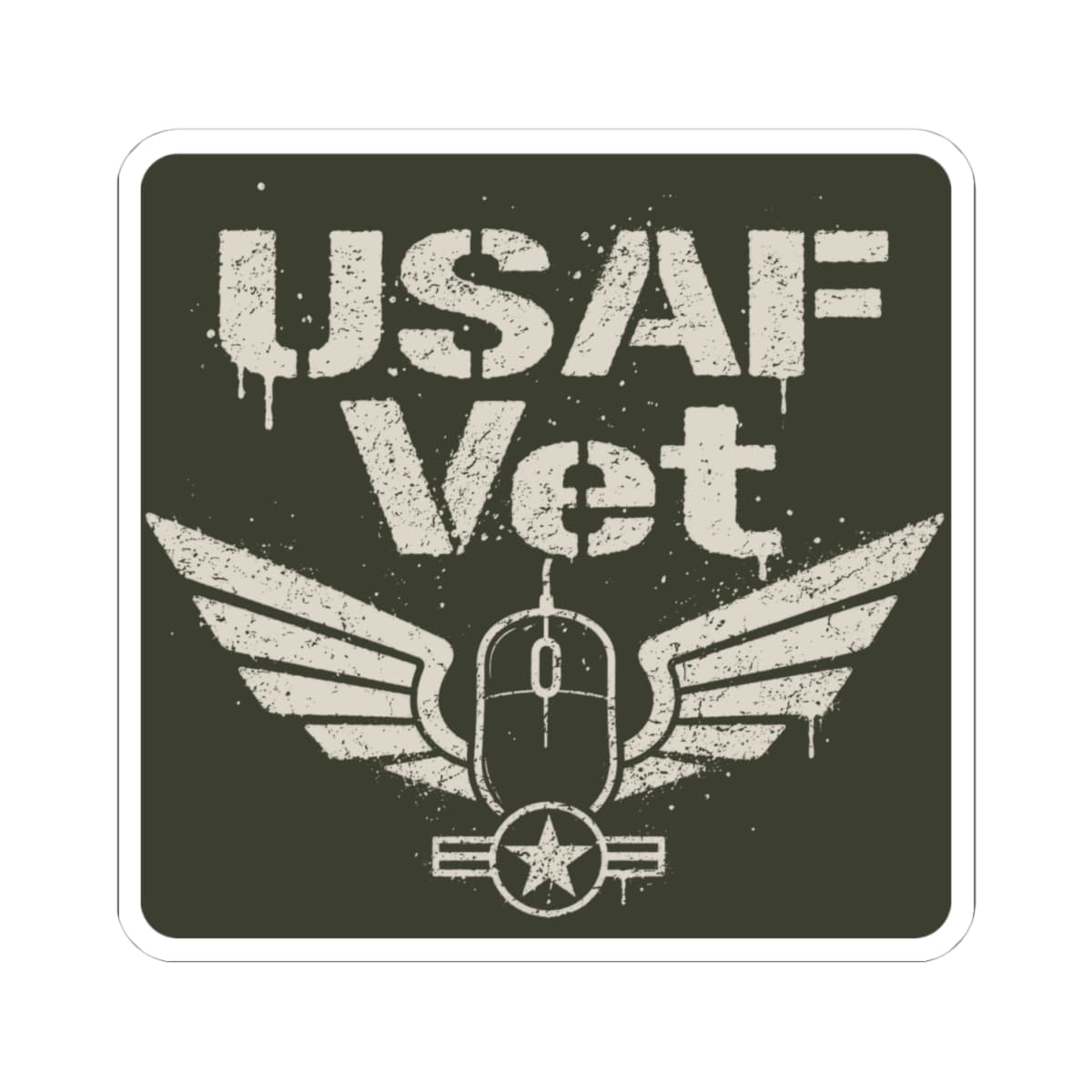 K-Factor Supply Co USAF Vet Mk 2 Sticker 4" × 4"